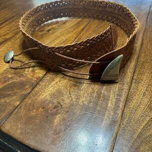 Moroccan Boho Vintage Braided Brown Leather Belt